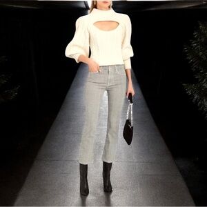 FRAME DENIM LE CROP MINI BOOT WINDOW PANE PANTS SIZE 26